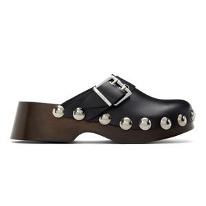 GANNI 2022 Black Clogs with Chrome detail